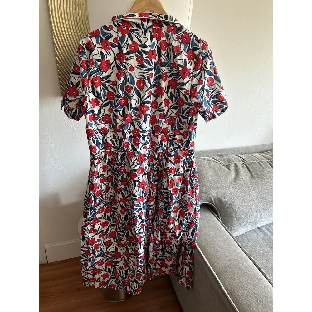 Seasalt Cornwall Charlotte Floral Midi Dress 12 Preppy Organic Cotton - Picture 8 of 11